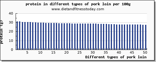 pork loin protein per 100g